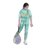 Toontoy Kız Çocuk Rules Baskılı Batik Desenli Crop Eşofman Takımı Yeşil 6 YAŞ