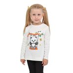 Toontoy Kız Çocuk Sallanan Panda Baskılı Sweatshirt Ekru