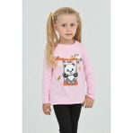 Toontoy Kız Çocuk Sallanan Panda Baskılı Sweatshirt - Pembe - 2 Yaş