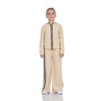 TOONTOY Kız Çocuk Şerit Detaylı Eşofman Takım 10-11 Yaş, 10-11 Yaş, 24806, Bej, kız-çocuk