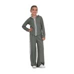 TOONTOY Kız Çocuk Şerit Detaylı Eşofman Takım, 8-9 Yaş, 8-9 Yaş, 24806, Haki, kız-çocuk