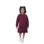Toontoy Kız Çocuk Şeritli Kalp Nakışlı Elbise - 3 Yaş - Mor