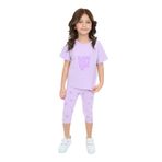 Toontoy Kız Çocuk Shıne On Baskılı Kaprili Takım Lila 2 YAŞ