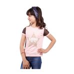 TOONTOY Kız Çocuk Shine Yıldız Baskılı Kol Kısmı Fileli Tişört Pembe Melanj 5 Yaş, 5 Yaş, 10870-1, Pembe Melanj, Kız çocuk