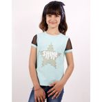 Toontoy Kız Çocuk Shine Yıldız Baskılı Kol Kısmı Fileli Tişört