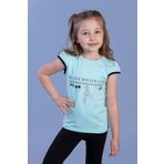 Toontoy Kız Çocuk Sim Baskılı Yarım Kollu T-Shirt Mint Yeşili 1 YAŞ