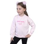 Toontoy Kız Çocuk Sırtı Baskılı Sweatshirt Pudra 7 YAŞ