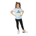Toontoy Kız Çocuk Story Soul Baskılı Tişört Mavi 6-7 YAŞ