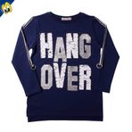 Toontoy Kız Çocuk Sweatshirt Hang Over Baskı Kol Üstü Şerit - Lacivert - 8 YAŞ - 128cm Boy