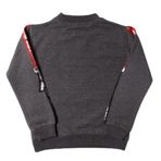 Toontoy Kız Çocuk Sweatshirt Kollari Şeritli Pullu Fashion Nakış - 5 Yaş - Antrasit Melanj