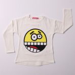 Toontoy Kız Çocuk Sweatshirt Smile Baskılı Ekru 3 YAŞ