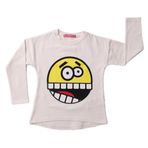 Toontoy Kız Çocuk Sweatshirt Smile Baskılı Ekru 5 YAŞ