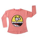 Toontoy Kız Çocuk Sweatshirt Smile Baskılı Somon 6 YAŞ