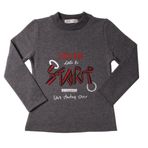 Toontoy Kız Çocuk Sweatshirt Start Varak Baskılı Antrasit Melanj 5 YAŞ