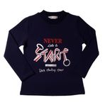 Toontoy Kız Çocuk Sweatshirt Start Varak Baskılı Lacivert 6 YAŞ