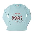 Toontoy Kız Çocuk Sweatshirt Start Varak Baskılı Su Yeşili 7 YAŞ