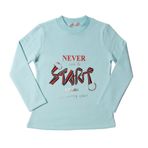 Toontoy Kız Çocuk Sweatshirt Start Varak Baskılı Su Yeşili 8 YAŞ