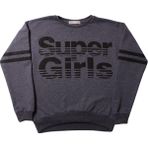 Toontoy Kız Çocuk Sweatshirt Super Girls Baskı Ve Taş Antrasit Melanj 12 YAŞ