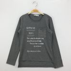 Toontoy Kız Çocuk Sweatshirt Varak Baskı Cepli - Antrasit Melanj - 8 Yaş