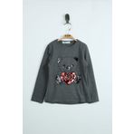 Toontoy Kiz Cocuk T-Shirt Ayicik Baski Pul Nakis