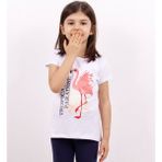 Toontoy Kız Çocuk T-Shirt Flamingo Baskılı - 6 Yaş - Beyaz