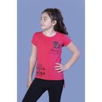 Toontoy Kız Çocuk T-Shirt Gçğsü Lazer Kesim Taşlı N.Çiçeği 8 Yaş K-127 - Nar Çiçeği