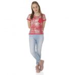 Toontoy Kiz Cocuk T-Shirt Komple Varak Baski Lazer Kesim