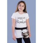 Toontoy Kız Çocuk T-Shirt Önü Çantalı - 8 Yaş - Ekru