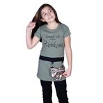 Toontoy Kız Çocuk T-Shirt Önü Çantalı Haki 8 YAŞ