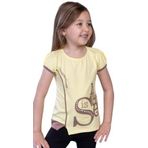 Toontoy Kız Çocuk T-Shirt Star Garnili Nakışlı Sarı 7 YAŞ