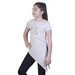 Toontoy Kız Çocuk T-Shirt What Baskı Kahve Melanj 8 YAŞ