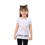 Toontoy Kız Çocuk T-Shirt Yıldız Baskı Gri Melanj 5 YAŞ