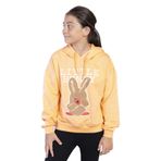 Toontoy Kız Çocuk Tavşan Baskılı Kapüşonlu Sweatshirt Turuncu 6 YAŞ