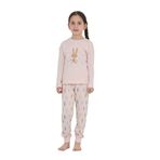 TOONTOY Kız Çocuk Tavşan Baskılı Pijama Takım, 3 Yaş, 24893, Pudra, kız-çocuk