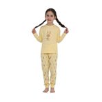 TOONTOY Kız Çocuk Tavşan Baskılı Pijama Takım, 6 Yaş, 24893, Sarı, kız-çocuk