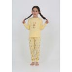 Toontoy Kız Çocuk Tavşan Baskılı Pijama Takım - Sarı - 2 Yaş