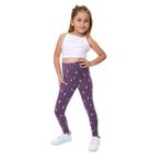 Toontoy Kız Çocuk Tavşan Baskılı Tayt Mor 6 YAŞ