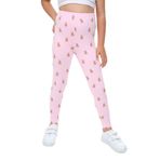 Toontoy Kız Çocuk Tavşan Baskılı Tayt Pembe 4 YAŞ