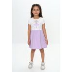 Toontoy Kız Çocuk Tavşan Çiçek Baskılı Elbise Lila 1 YAŞ