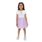 Toontoy Kız Çocuk Tavşan Çiçek Baskılı Elbise Lila 2 YAŞ