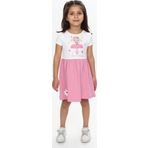 Toontoy Kız Çocuk Tavşan Çiçek Baskılı Elbise