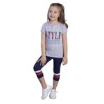 Toontoy Kız Çocuk Taytlı Takım Gri Melanj 6 YAŞ