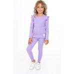 Toontoy Kız Çocuk Taytlı Takım - Lila - 6 Yaş