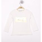 Toontoy Kız Çocuk Think Varaklı T-Shirt - 1 Yaş - Ekru