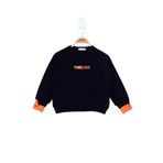 Toontoy Kız Çocuk Timeless Baskılı Sweatshirt Turuncu Gri Melanj 6-7 YAŞ 8 YAŞ