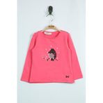 Toontoy Kız Çocuk Tişört Baykuş Nakışlı Fuşya 1 YAŞ