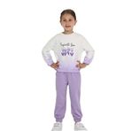 TOONTOY Kız Çocuk Tram Geçişli Çiçek Baskılı Eşofman Takım, 1 Yaş, 24760, Lila, kız-çocuk