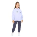 Toontoy Kız Çocuk Trend Of Fashıon Baskılı Kapüşonlu Eşofman Takım Mavi 3 YAŞ