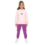 Toontoy Kız Çocuk Trend Of Fashıon Baskılı Kapüşonlu Eşofman Takım Pudra 4 YAŞ