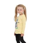 TOONTOY Kız Çocuk Üçlü Kedi Baskılı Sweatshirt, 2 YAŞ, 24805, Açık Sarı, kız-çocuk
